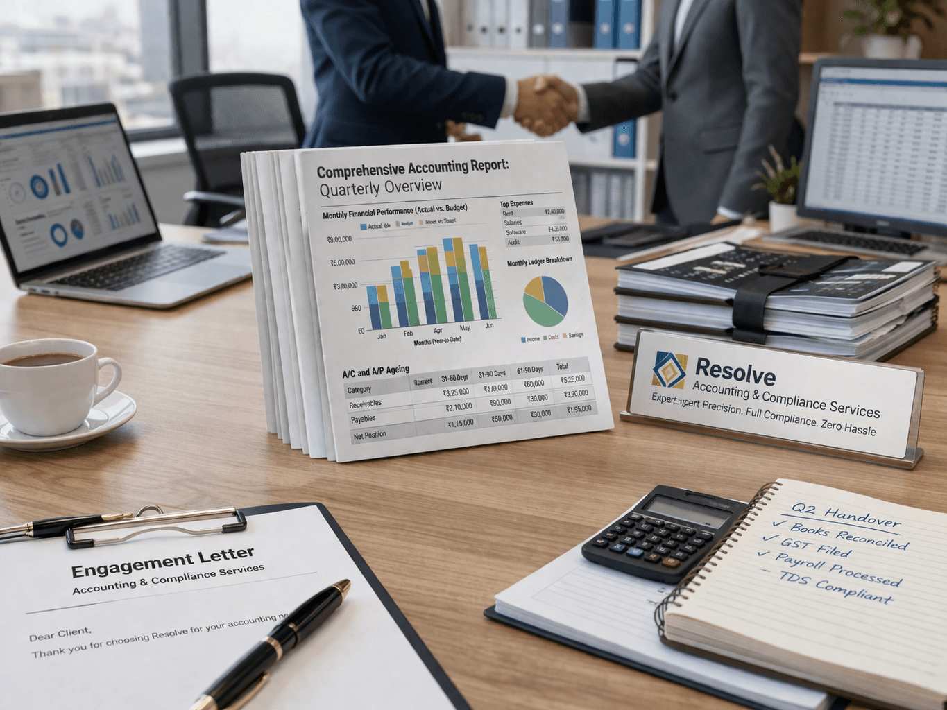 Resolve accounting services — books, GST/TDS, and audit-ready reporting